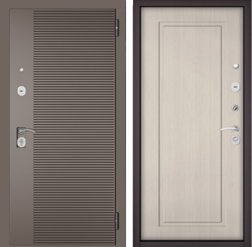 Дверь Бульдорс TRUST ECO - 90 Букле Шоколад,Эмаль капучино 160, Дуб шале белый 0 DIS006933