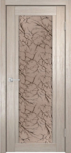 Товар Межкомнатная дверь Легенда К-11 тон Кремовая лиственница Остекление Гранит бронза