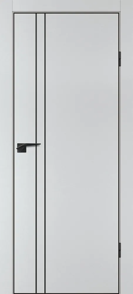 Фото Межкомнатная дверь P-20  черный молдинг PET,  кромка ABS черная c 4-х ст. Сапфир матовый